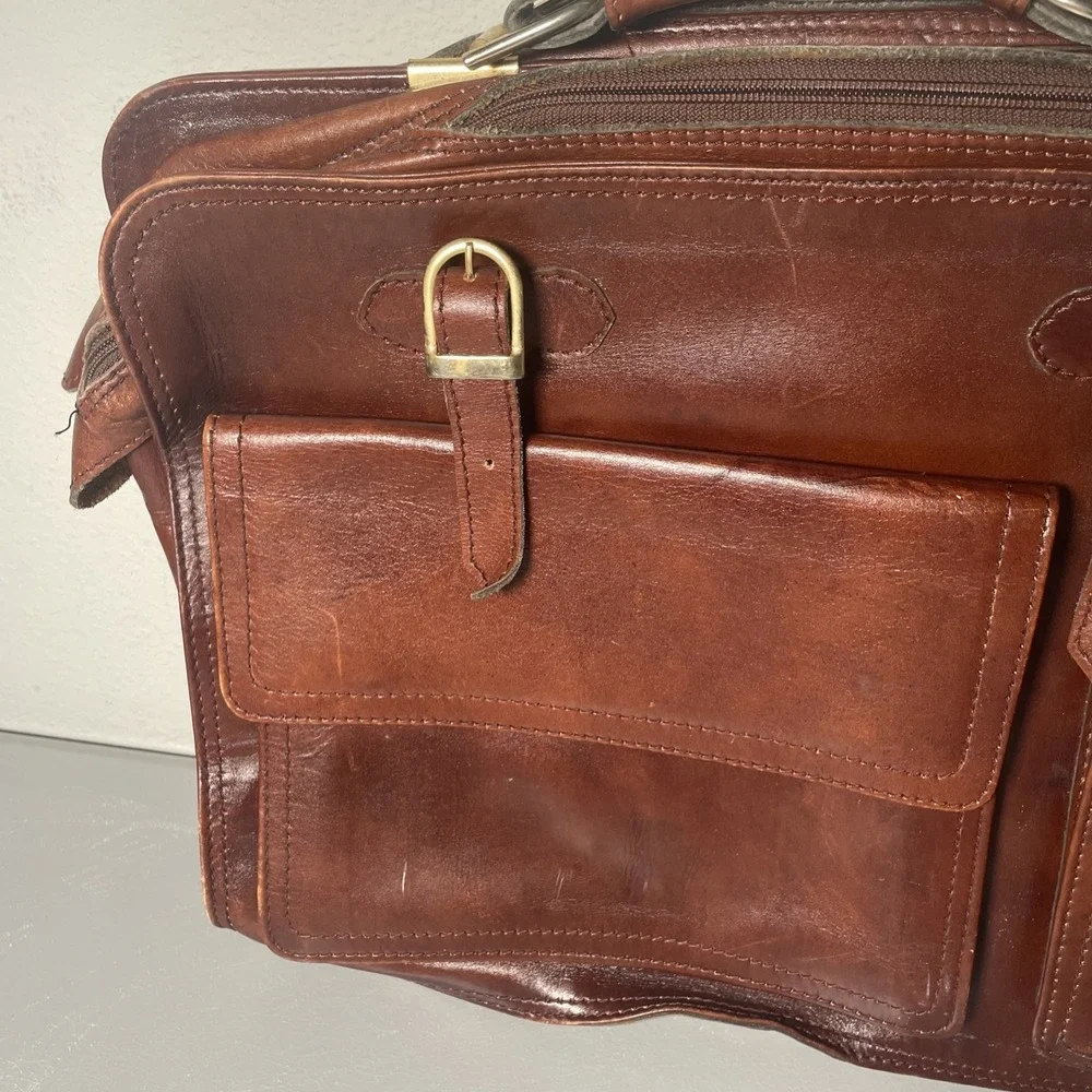 Men's Leather Briefcase Messenger Satchel Bag‎